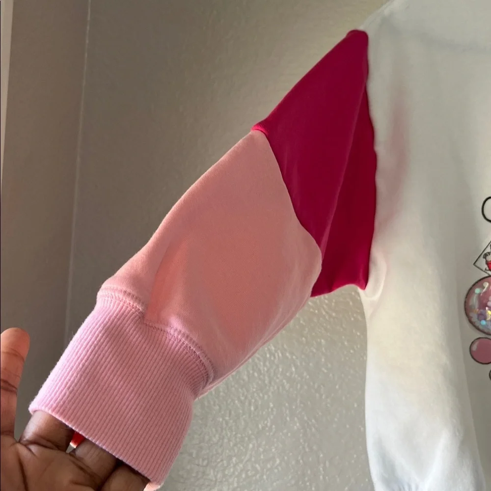 Justice Girls Colorful Ring Pop Sweatshirt Pink White Sz S (7/8) pullover Casual